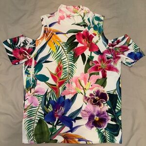 Floral Cold Shoulder Top